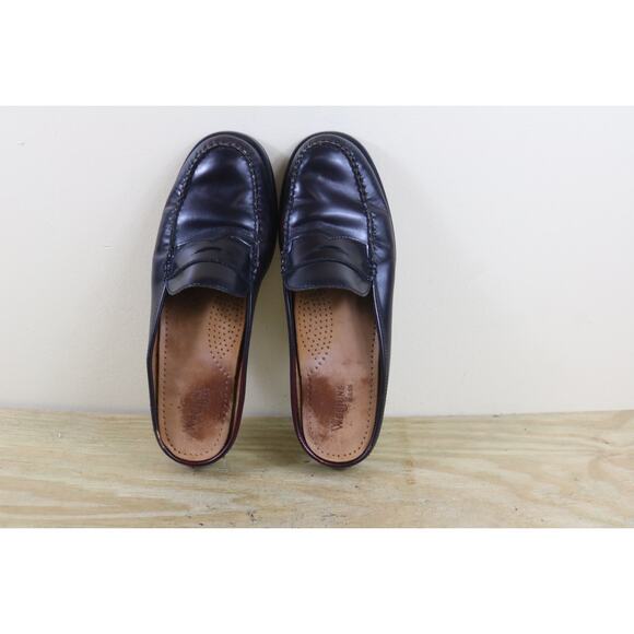 GH Bass Weejuns Womens 11M Red Burgundy  Leather Peggy Penny Mules Loafers Shoes - Picture 4 of 14